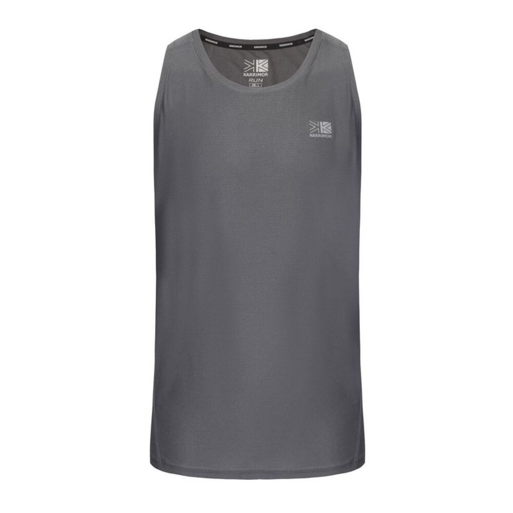 Karrimor Mens Logo Running Tank Top / Charcoal